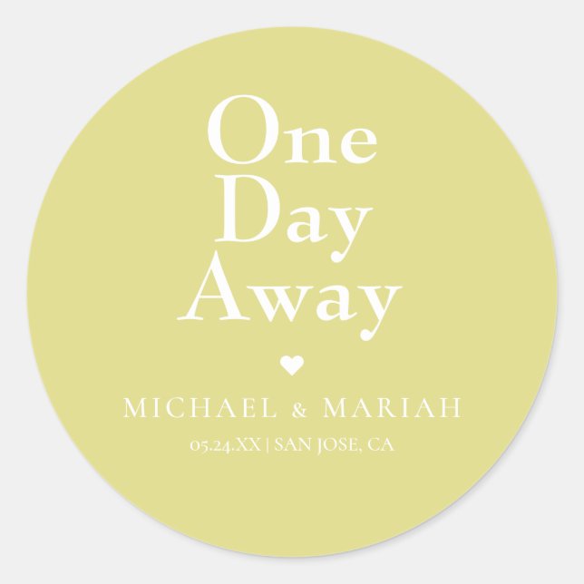 Adesivo Redondo Simples Elegante Um Dia De Janta De Ensaio (Frente)