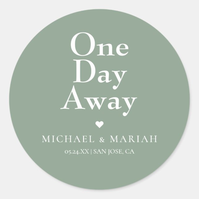 Adesivo Redondo Simples Elegante Um Dia De Janta De Ensaio (Frente)