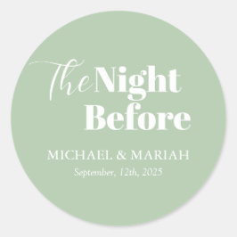 Adesivo Redondo Simples Elegantes Jantar de Ensaios da Noite Anter