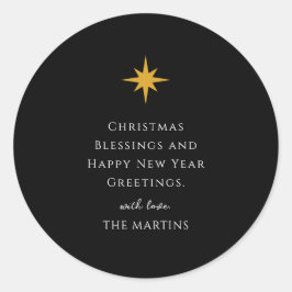Adesivo Redondo Simples Estrela de Natal Personalizada Religiosa