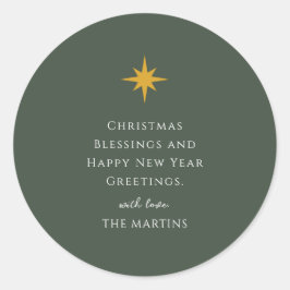 Adesivo Redondo Simples Estrela de Natal Personalizada Religiosa