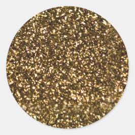 Adesivo Redondo Simples Faux Dourado.