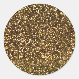 Adesivo Redondo Simples Faux Dourado.