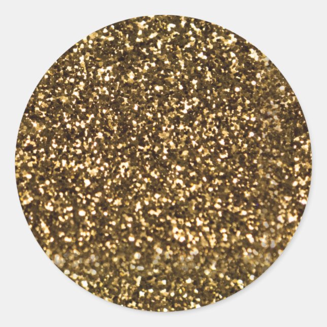 Adesivo Redondo Simples Faux Dourado. (Frente)