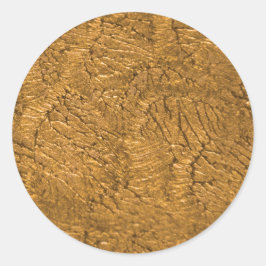 Adesivo Redondo Simples Faux Dourado.