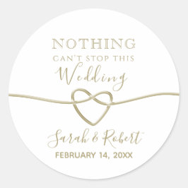 Adesivo Redondo Simples Favor de Casamento Dourado