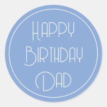 Simples Feliz Aniversário Papai Rótulo Céu Azul