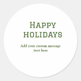 Adesivo Redondo Simples feriados verdes e felizes no Natal