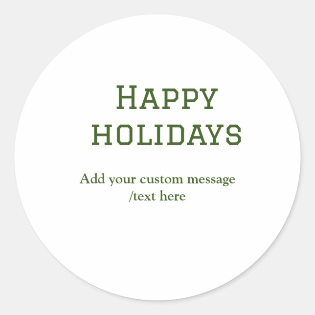 Adesivo Redondo Simples feriados verdes e felizes no Natal (Frente)