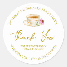 Simples Homemade Echinacea Chá Obrigado Rótulo