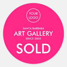 Adesivo Redondo Simples Magenta Magenta Adicionar Leilão de Logoti