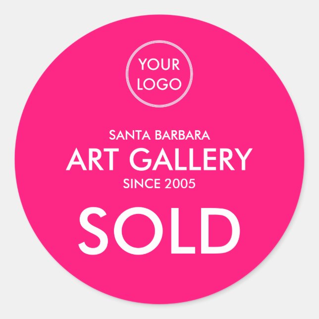 Adesivo Redondo Simples Magenta Magenta Adicionar Leilão de Logoti (Frente)