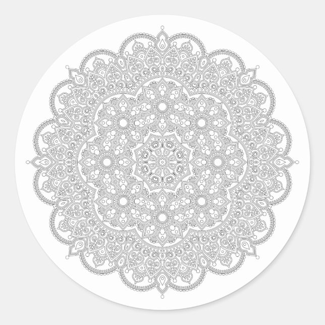 Adesivo Redondo Simples Mandala Sticker (Frente)