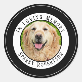 Adesivo Redondo Simples Memorial Personalizado de Pet
