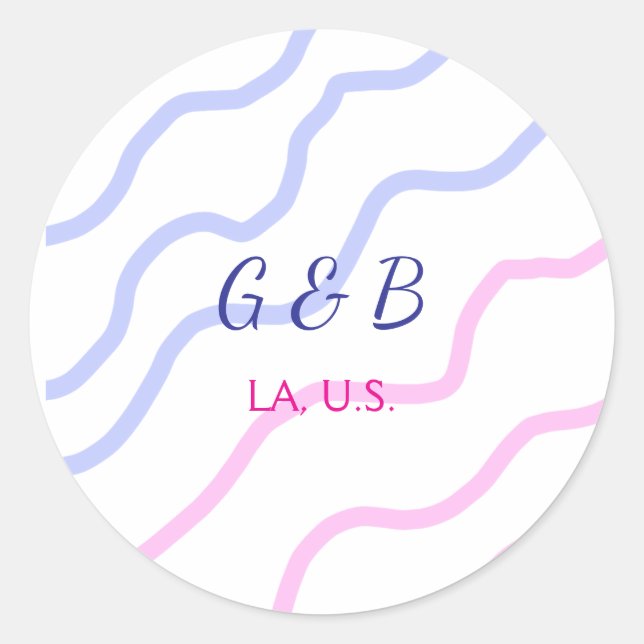 Adesivo Redondo SIMPLES MINIMAL adicionar texto do nome da cidade  (Frente)