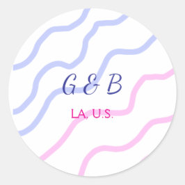 Adesivo Redondo SIMPLES MINIMAL adicione o nome do casal texto do 