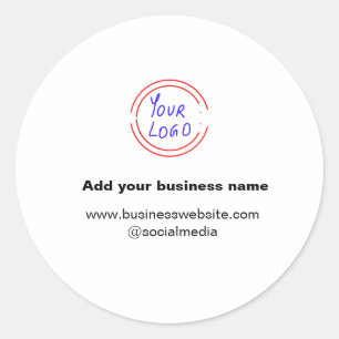 Adesivo Redondo simples minimal adicione seu logotipo/design aquar