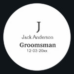 Adesivo Redondo SIMPLES MINIMAL adicione seu nome padrinho persona<br><div class="desc">design</div>