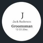 Adesivo Redondo SIMPLES MINIMAL adicione seu nome padrinho persona<br><div class="desc">design</div>