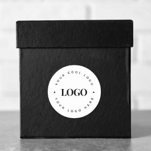 Adesivo Redondo Simples minimalista de logotipo comercial em círcu