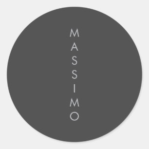 Adesivo Redondo Simples Minimalista Elegante Moderno Cinza