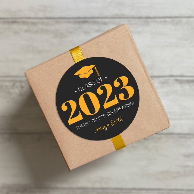 Adesivo Redondo Simples Moderno 20__ Graduation Gift Sticker (Criador carregado)