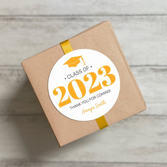 Adesivo Redondo Simples Moderno 20__ Graduation Gift Sticker (Criador carregado)