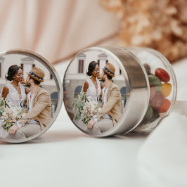 Adesivo Redondo Simples Moderno Boho | Foto Casamento