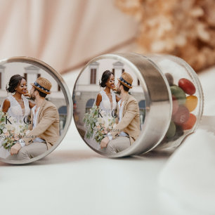 Adesivo Redondo Simples Moderno Boho   Foto Casamento