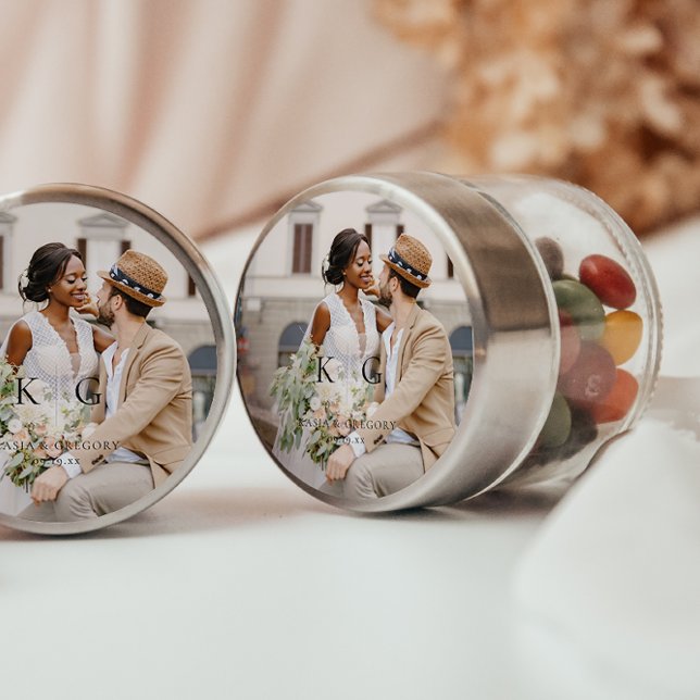 Adesivo Redondo Simples Moderno Boho | Foto Casamento (Criador carregado)