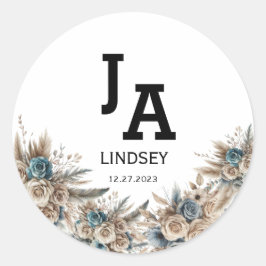 Adesivo Redondo Simples Moderno Minimalista Clássico Redondo Casam