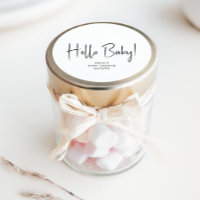 Simples Moderno Neutral Hello Baby Favor Chá de fr