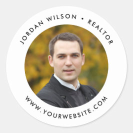 Adesivo Redondo Simples Moderno Round Adicionar Sua Foto