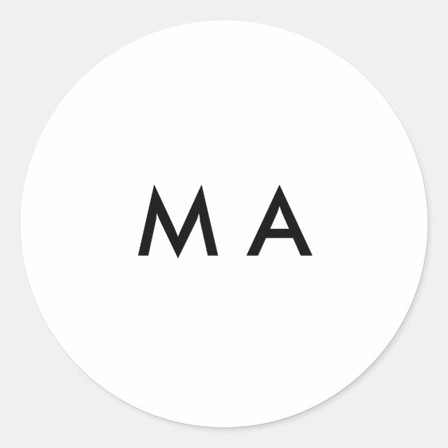 Adesivo Redondo Simples monograma adicione seu nome com letra míni (Frente)