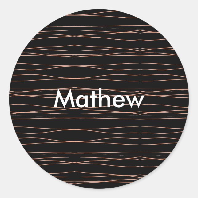 Adesivo Redondo Simples monograma adicione seu nome com letra míni (Frente)