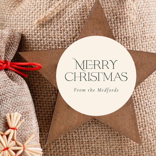 Adesivo Redondo Simples Na moda Feliz Natal | Costa do Marfim verd (Criador carregado)