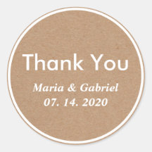 Simples Na moda Rustic Kraft. Casamento Obrigado