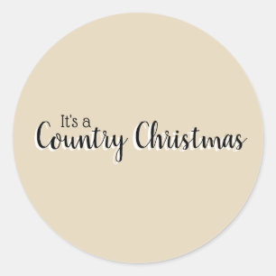 Adesivo Redondo Simples Natal Country Bege