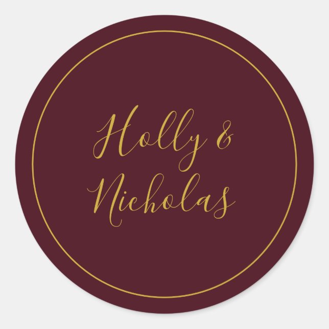 Adesivo Redondo Simples Natal Elegante | Vedantes de envelope verm (Frente)