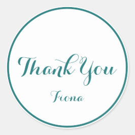 Adesivo Redondo Simples Obrigado Branco e Verde