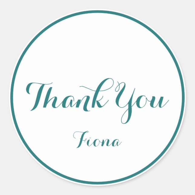 Adesivo Redondo Simples Obrigado Branco e Verde (Frente)