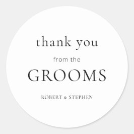 Adesivo Redondo Simples obrigado dos Obrigados de Casamento de Gay