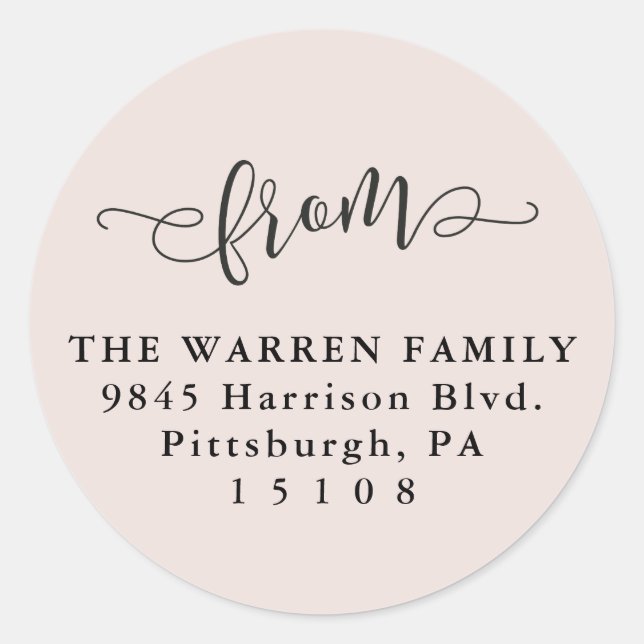 Adesivo Redondo Simples ocultação salvar o endereço de devolução d (Frente)