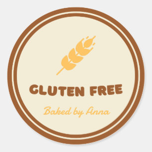 Adesivo Redondo Simples personalizado sem Gluten