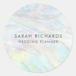 Adesivo Redondo Simples Planejador de Casamento Opal Elegante