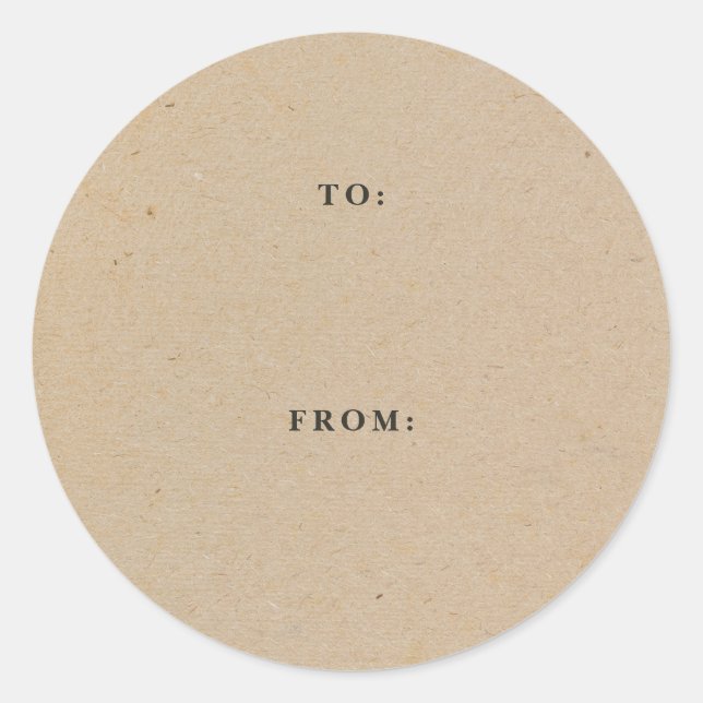 Adesivo Redondo Simples Presente Russo Kraft (Frente)