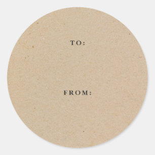 Adesivo Redondo Simples Presente Russo Kraft