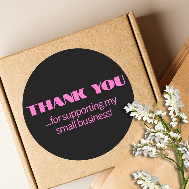 Adesivo Redondo Simples profissional Neon Pink Preto (Criador carregado)