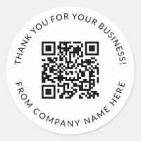 Simples profissional Obrigado Autocolante Qr Code
