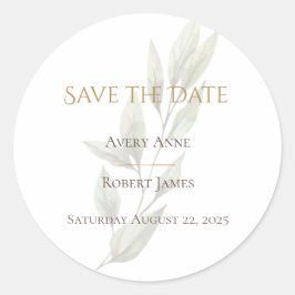 Adesivo Redondo Simples Save the Date de Aguarela Moderna